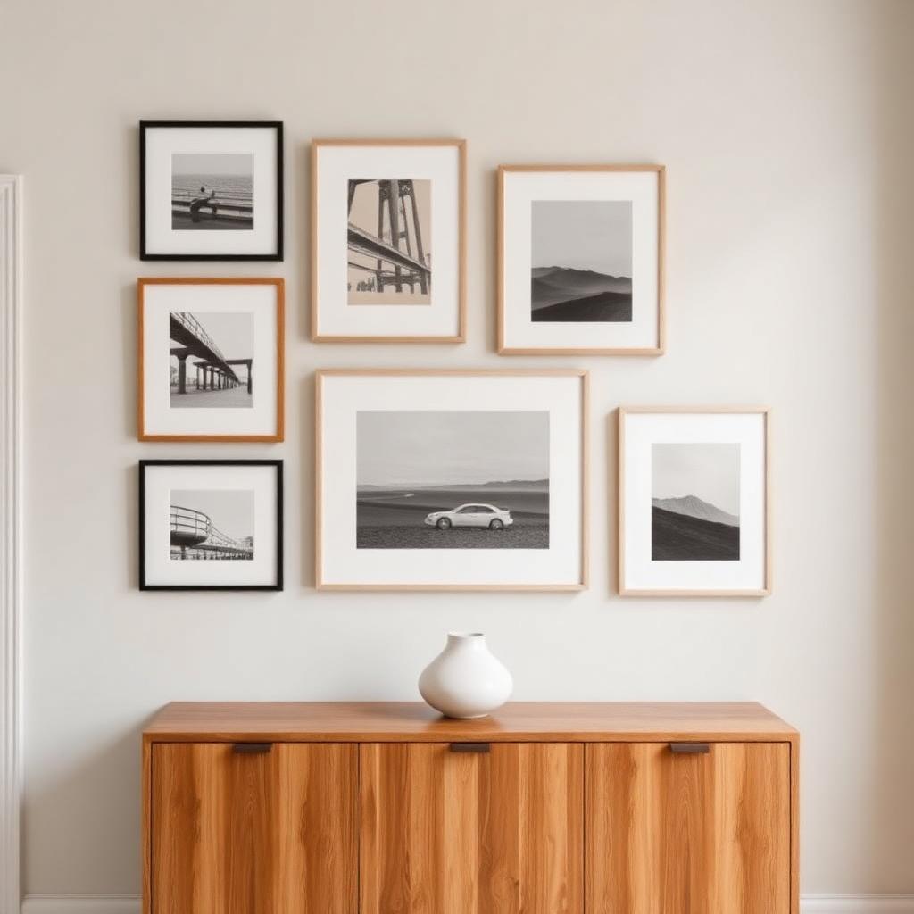 Curated Gallery Wall above a Sideboard